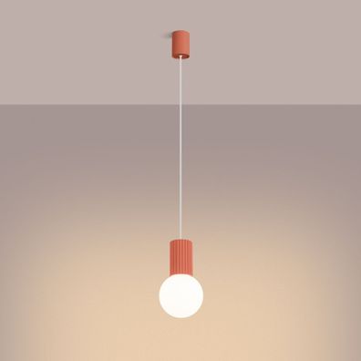 Sollux SL.1754 - Luster na lanku HALO 1xG9/8W/230V pr. 12 cm ružová
