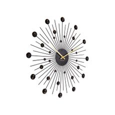 Hodiny v čiernej farbe Karlsson Sunburst, ø 50 cm
