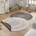 NORTHRUGS - Hanse Home koberce Kusový koberec Twin-Wendeteppiche 103101 creme schwarz – na von aj na doma - 140x140 (priemer) kruh cm