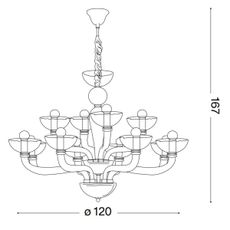 Ideal Lux - Luster na reťazi CASANOVA 16xE14/40W/230V pr. 120 cm šedá