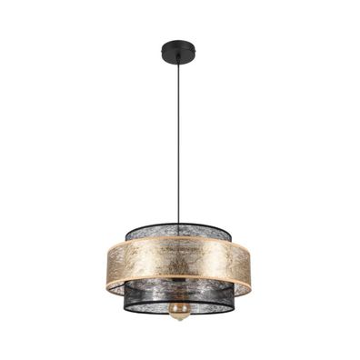 Luster na lanku GABI 1xE27/60W/230V zlatá/čierna pr. 40 cm