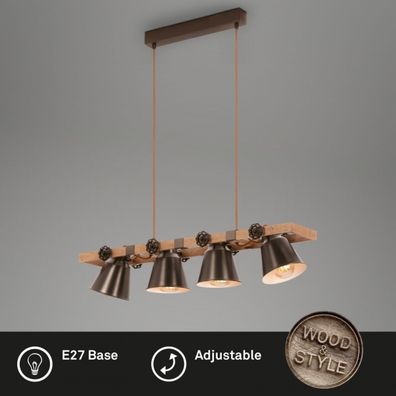 Briloner 4406-044 - Luster na lanku TALE 4xE27/40W/230V hnedá