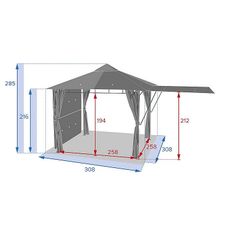 DEOKORK Záhradný kovový altánok TEXAS 3x3 m