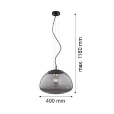 Argon 4350 - Luster na lanku TRINI 1xE27/15W/230V pr. 40 cm čierna
