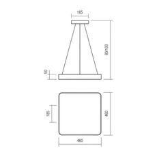 Redo 01-1124 - LED Luster na lanku SCREEN LED/48W/230V 3000K