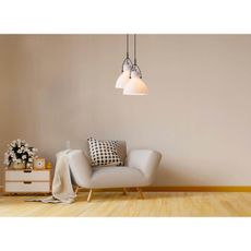 Klausen 111028 - Luster na lanku RACK 1xE27/11W/230V biela/čierna