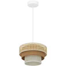 Brilagi - Luster na lanku CEDAR LUNETA 1xE27/15W/230V pr. 25 ratan/hnedá/krémová