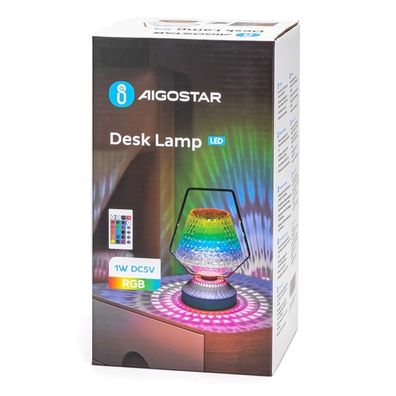 Aigostar- LED RGB Stmievateľná nabíjacia stolná lampa LED/1W/5V 1800mAh 20 cm + DO