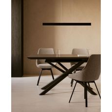 Matne čierne LED stropné svietidlo 5.5x101 cm Boadella – Kave Home
