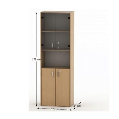KONDELA Tempo Asistent 2 New 4 vitrína buk