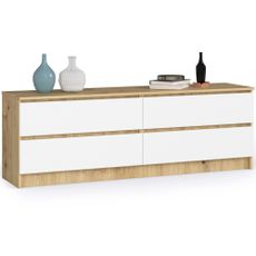 Ak furniture Komoda Kuba 160 cm 4 zásuvky dub artisan/biela