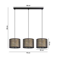 Luster na lanku REZO 3xE27/60W/230V zlatá