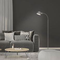 Brilo - Flexibilná stojacia lampa 1xE27/10W/230V strieborná