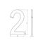 Číslica "2" 75mm bronz Bronz