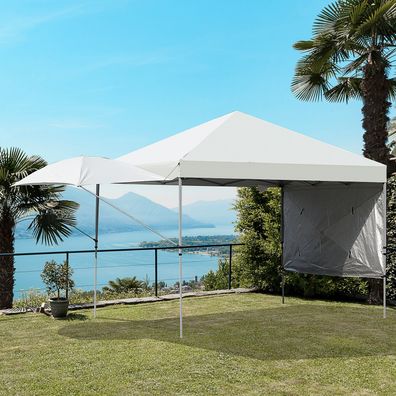 Skladací záhradný altánok 570 x 300 cm | biela