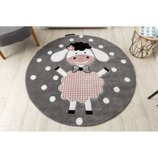 Dywany Łuszczów , Detský kusový koberec Petit Dolly sheep grey kruh, 120x120 (priemer) kruh, ružová, detská izba