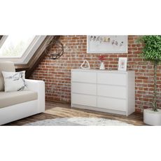 Komoda 6 zásuviek 120 cm Biela