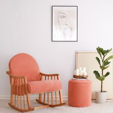 Elegantné hojdacie kreslo Harmonia Lux zo 100% bukového dreva - korálová