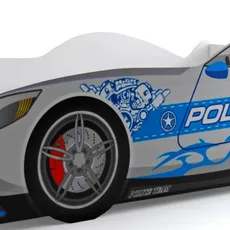 Interbeds CARS Detská jednolôžková posteľ 160x80 policajné + matrac