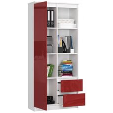 Regál R 80 cm CLP R11 biela/červená lesk