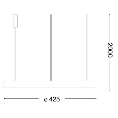 Ideal Lux - LED Luster na lanku GEMINI LED/38W/230V pr. 42,5 cm CRI 90 čierna