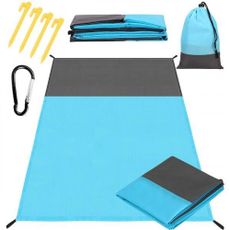 SPRINGOS Plážová pikniková deka 200x210 cm PM0006 -  modro-šedá