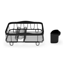 Čierny nastaviteľný oceľový odkvapkávač 37x29 cm Sinkin – Umbra