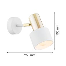 Argon 4264 - Nástenné bodové svietidlo DORIA 1xE27/15W/230V biela/mosadz
