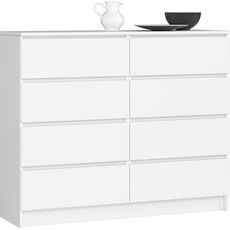 Ak furniture Komoda Kuba 120 cm 8 zásuviek biela