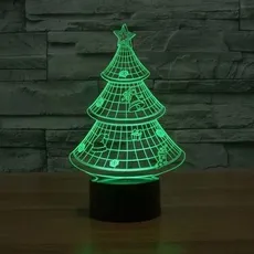 3Dmix 3DL-CLK004 – 3D LED nočná lampa - Vianočný stromček (Hodiny s budíkom)