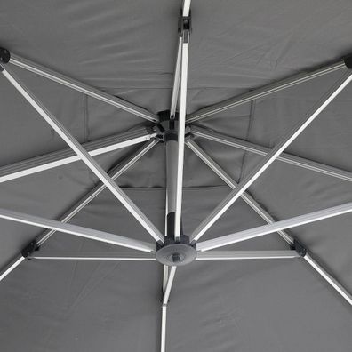 DEOKORK Slnečník výkyvný EXCLUSIVE LED 3x3 m (grafit)