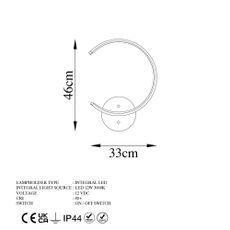 Čierne LED nástenné svietidlo ø 10 cm Moon – Opviq lights