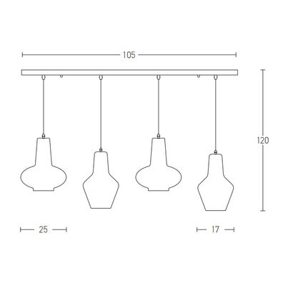 Zambelis 17151 - Luster na lanku 4xE27/40W/230V