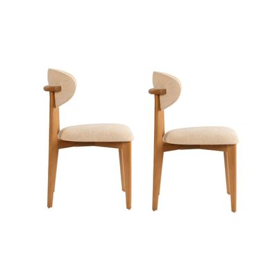 Sada jedálenských stoličiek Lionte Beige and DarkOak, 2 ks