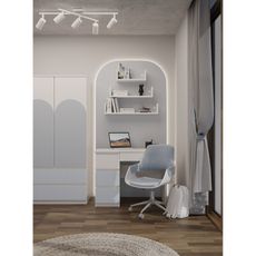 Písací stôl Mijas ľavá strana Arteo - biela/modrá