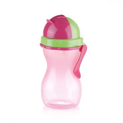 TESCOMA detská fľaša so slamkou BAMBINI 300 ml, zelená, ružová ,