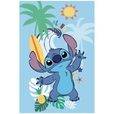 Detská fleecová deka Lilo & Stitch - motív Aloha - 100 x 150 cm