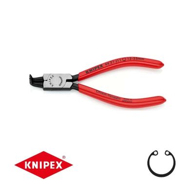 Kliešte na poistné krúžky 130 mm, vnútorne zahnuté. Knipex - 44 21 J11 - DIN 5256 D. Leštené, potiahnuté plastom