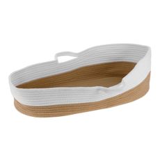 KONDELA Sabi pletený kôš 60x12,5 cm biela / prírodná