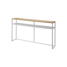 Konzolový stolík v bielej a svetlo hnedej farbe v dekore jaseňa 20,5x126 cm Tower – YAMAZAKI