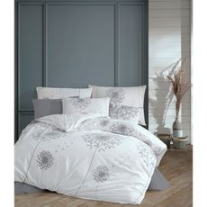 BedTex Bavlnené obliečky Púpava sivá, 220 x 200 cm, 2 ks 70 x 90 cm