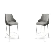 Sada barových stoličiek Enox Grey and White, 2 ks, 2 ks