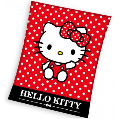 Veľká coral fleece deka Hello Kitty - 150 x 200 cm