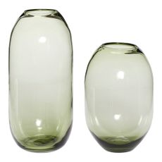 Zelené sklenené ručne vyrobené vázy v súprave 2 ks (výška 38 cm) Moss – Hübsch