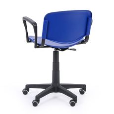 Pracovná stolička ISO s podpierkami rúk, otočná, modrá