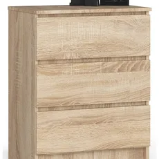 Ak furniture Komoda Kuba 60 cm - 3 zásuvky dub sonoma