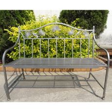 Sivá kovová záhradná lavica Talin - Garden Pleasure