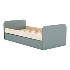 Zelená/prírodná detská posteľ v dekore borovice s výsuvným lôžkom 90x200 cm Esteban – Marckeric