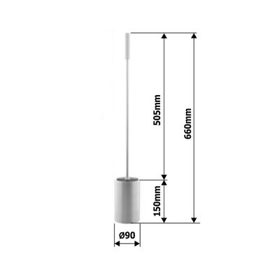 RIDDER A0170101 WC kefa, dlhá rukoväť 66 cm, kov