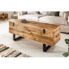Estila Industriálna truhlica Clermont z mangového dreva v hnedej farbe s kovovými nohami 115cm